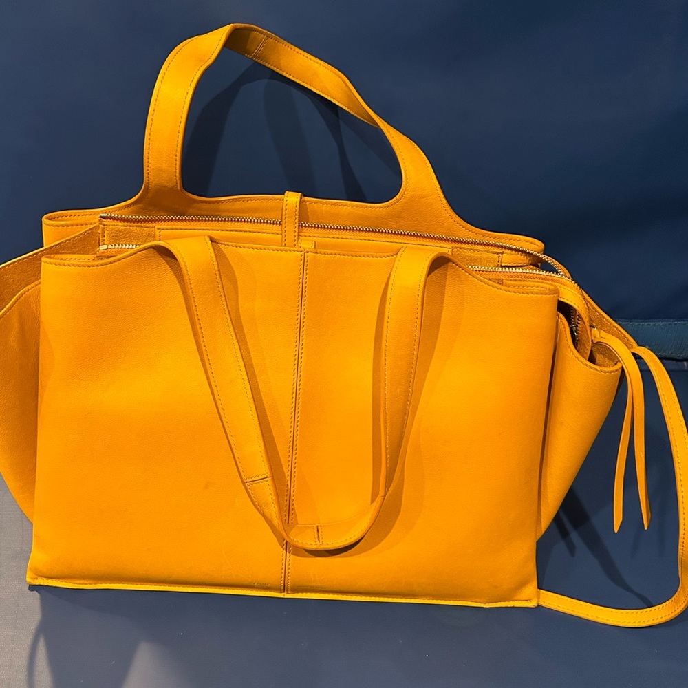 Celine medium honey trifold bag supple nat